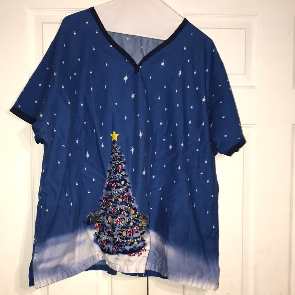 Women’s Christmas Scrub Top